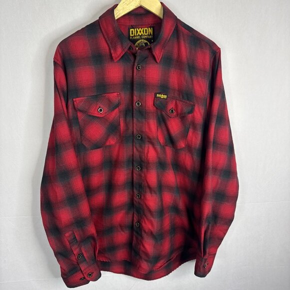 Dixxon Flannel Co Black Rifle Coffee Fireside Red Plaid Flannel Shirt Men’s M - Picture 1 of 6